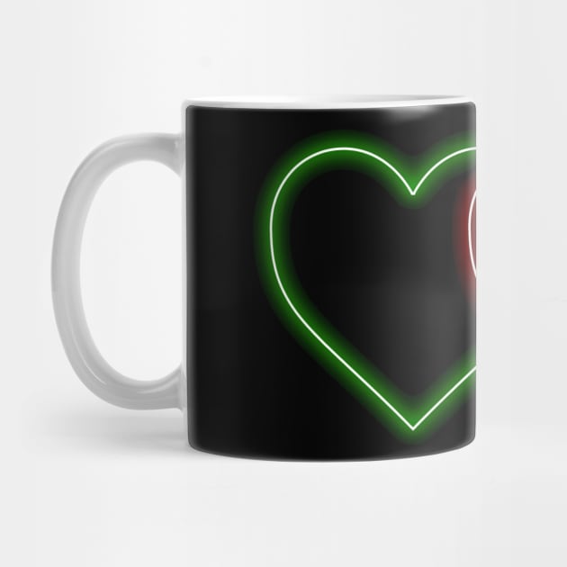 Valentine Interlocking 2 - Tone Neon Sweetheart Hearts on Black by podartist